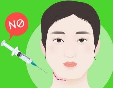 사각턱 보톡스 주사 일러스트