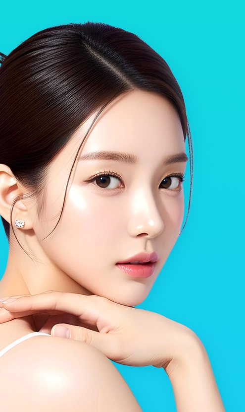 리쥬오 히어로 모델(어깨 위로 손을 얹은 여성)