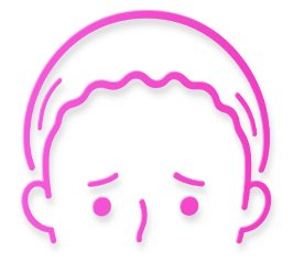 울퉁불퉁한 헤어라인 얼굴 일러스트