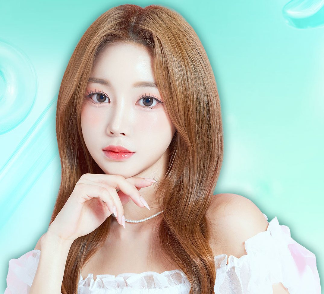 턱에 손을 댄 긴 머리 모델