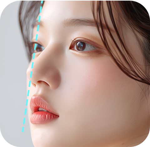 밋밋한 얼굴 볼륨 — 옆얼굴 모델