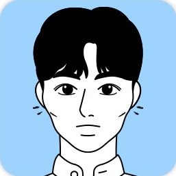 광대뼈가 발달한 남성 얼굴 일러스트