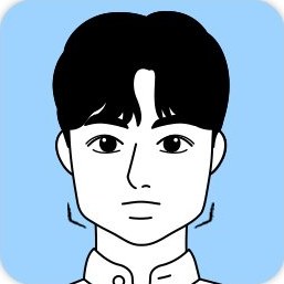 사각턱이 발달한 남성 얼굴 일러스트