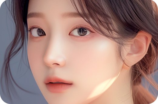 여성 모델 얼굴(기증늑연골이 필요한 경우)