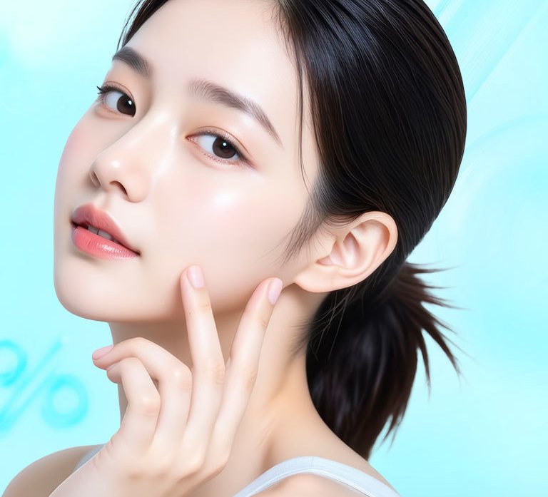 제로모드 마무리 배너 모델(턱선에 손을 댄 여성)
