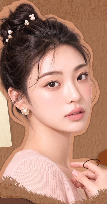 올림머리 여성 모델 컷아웃(Autumn Event 리본)