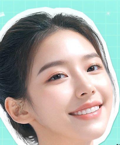 올림머리에 환하게 웃는 여성 모델(리쥬란 힐러&i 이벤트 대표 이미지)