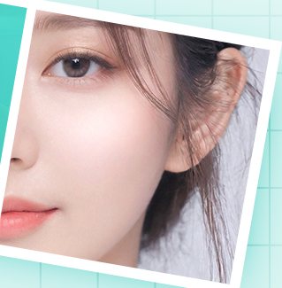 매끈한 피부의 여성 옆얼굴 클로즈업