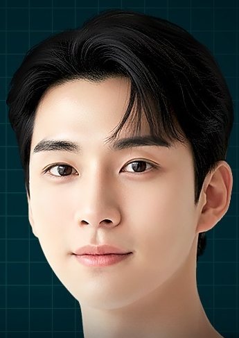 짙은 배경 앞 흑발 남성 모델 정면 얼굴(남자 양악수술 1111 이벤트 대표 이미지)